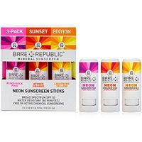 Mineral SPF 50 Neon Sunscreen Stick 3-Pack - Festival Edition - Pink, Yellow, Blue
